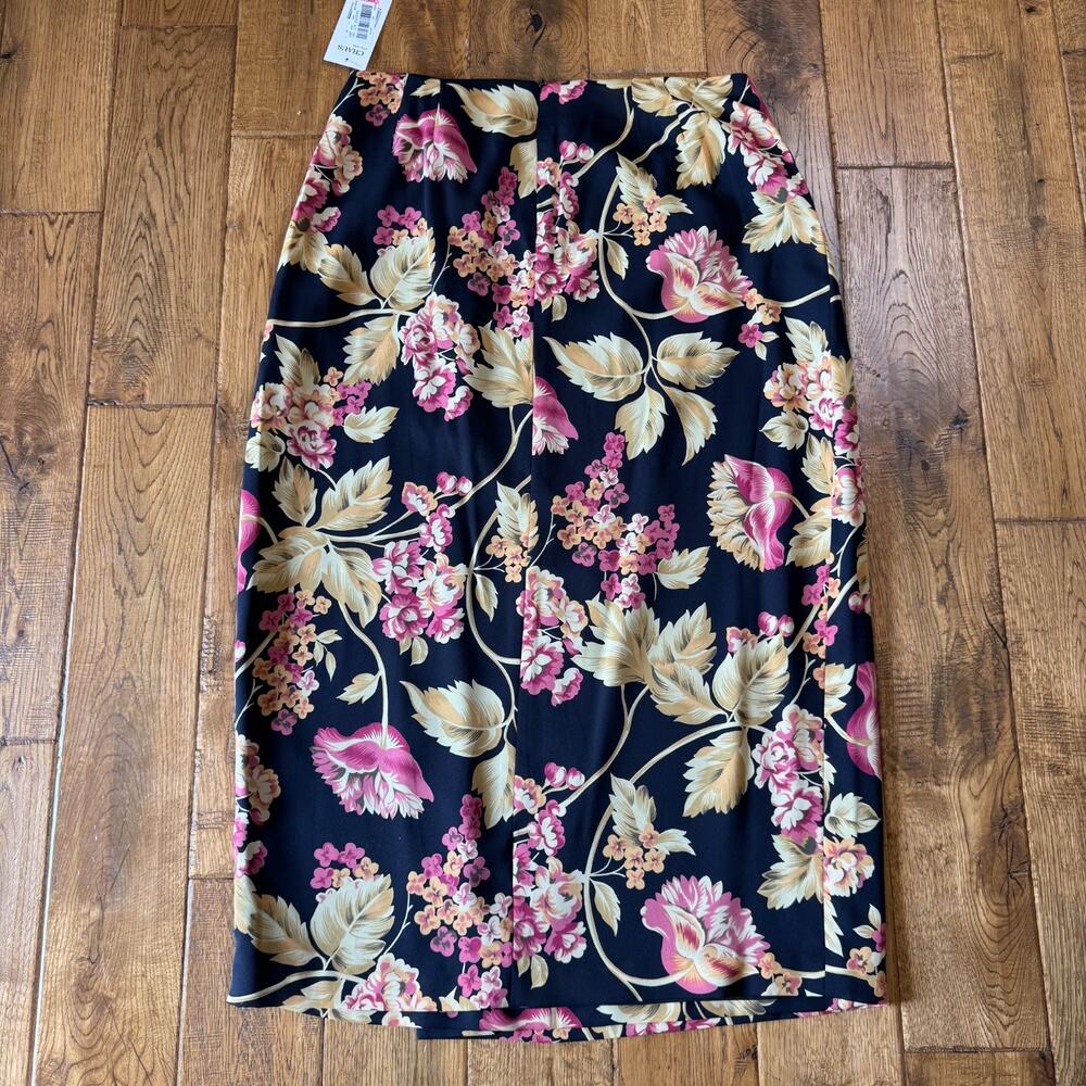 NWT Chaus Womens Button Up Blouse & Skirt Set Sz 16 Black Floral Business career - Picture 11 of 11
